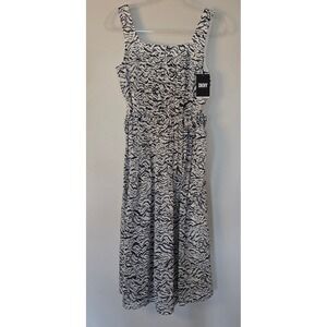 DKNY Dress Animal Print Sundress NWT Womens 2 White Black